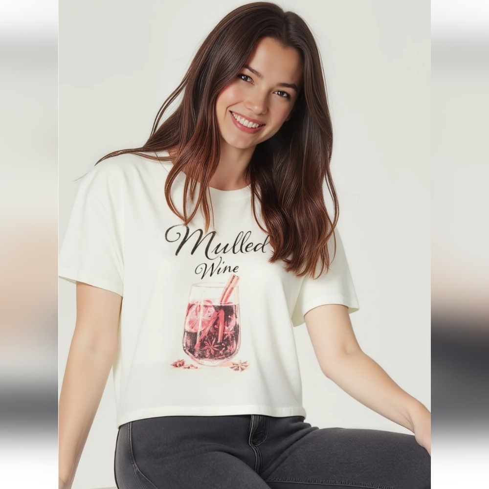 Wildfox Mulled Wine Graphic Baby Tee Y2K Festival Going Out Size XS